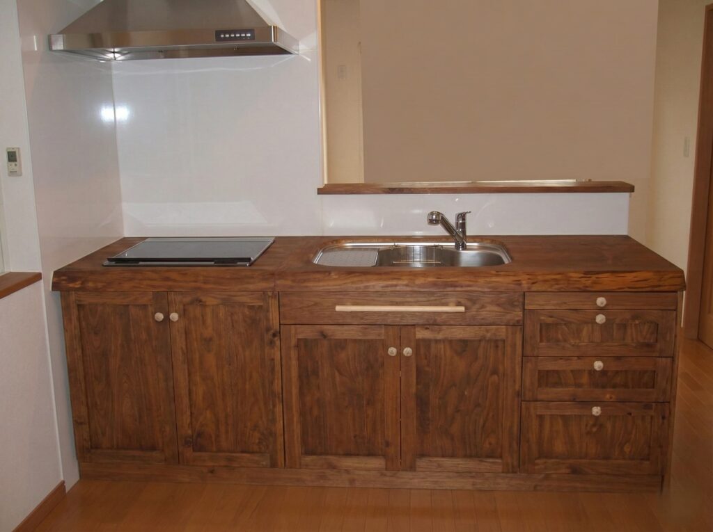 無垢キッチンの対面リフォーム施工事例｜東大阪市｜リーズナブルなオーダーキッチン