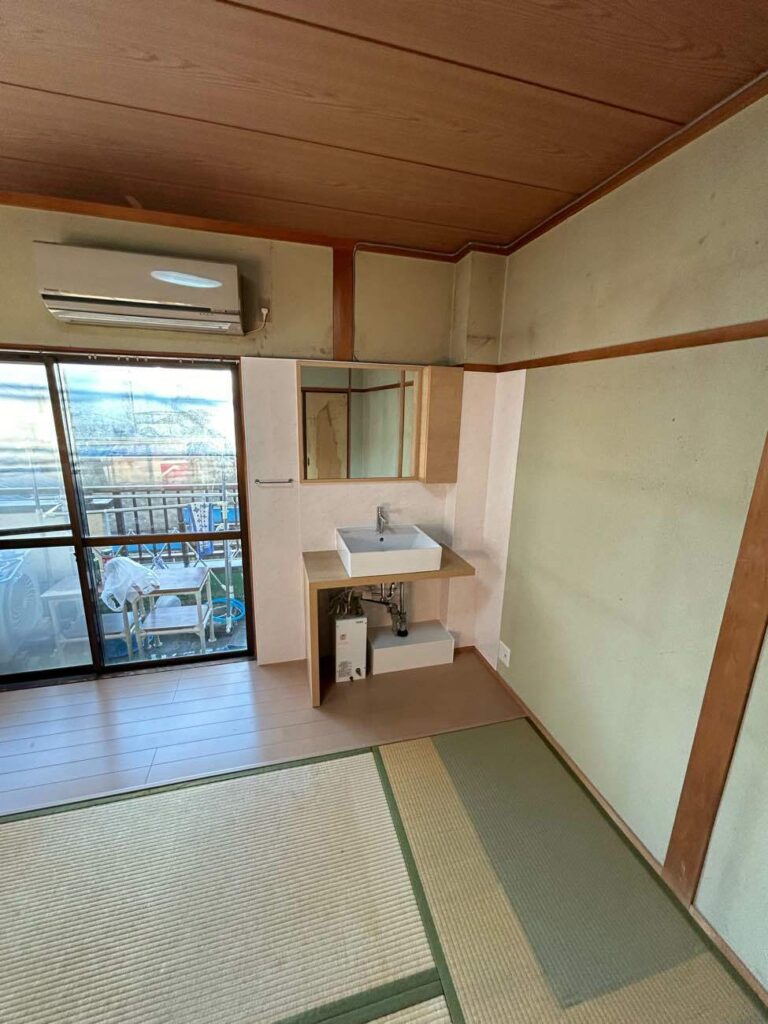 ２階の和室に洗面化粧台を新設・介護リフォーム　施工事例｜大阪市M様邸