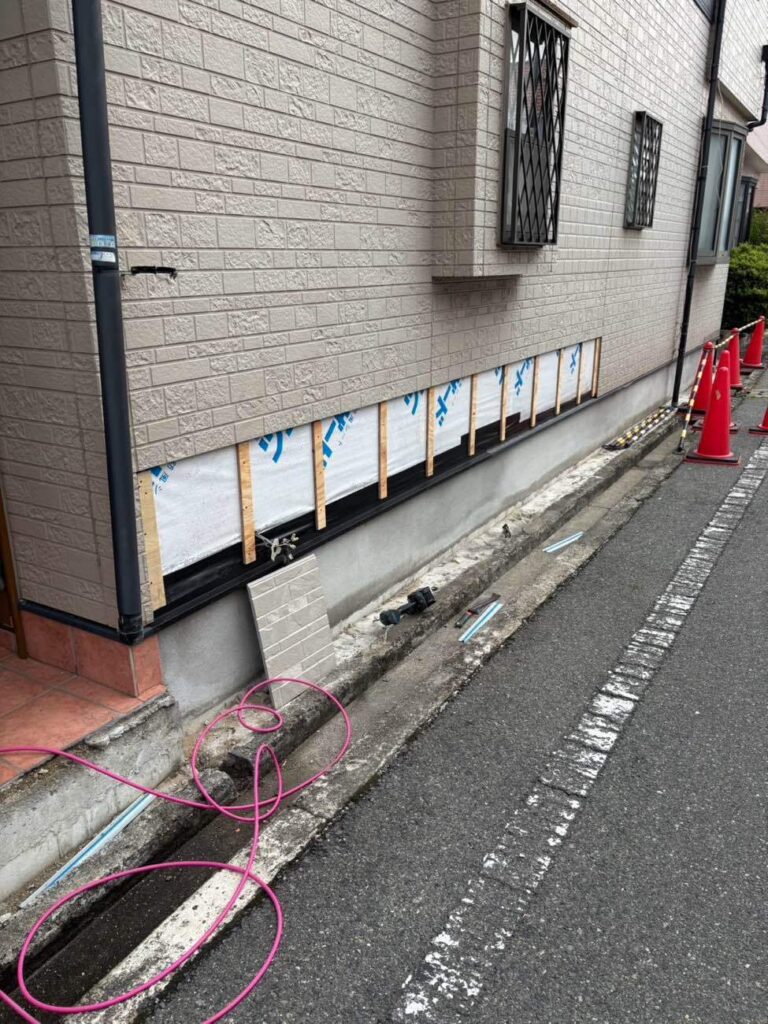 胴縁の張ったところ