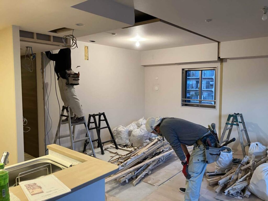 壁が解体されたところ