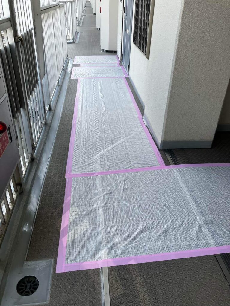 マンション廊下の養生